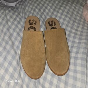 Sorel Women's Tan Suede Slip-On Mules